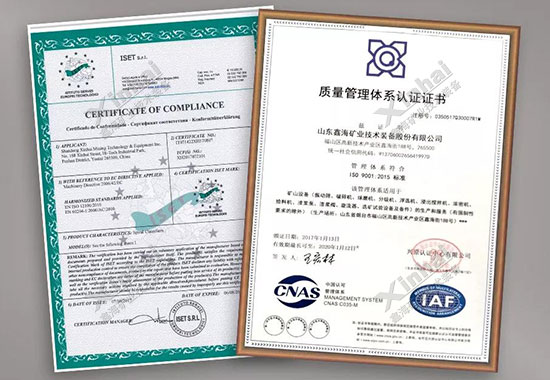 （ISO9001:2015國際質量管理體系認證、歐盟CE認證）